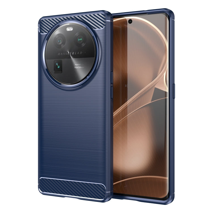 For OPPO Find X6 5G Brushed Texture Carbon Fiber TPU Phone Case