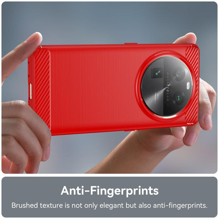 For OPPO Find X6 5G Brushed Texture Carbon Fiber TPU Phone Case