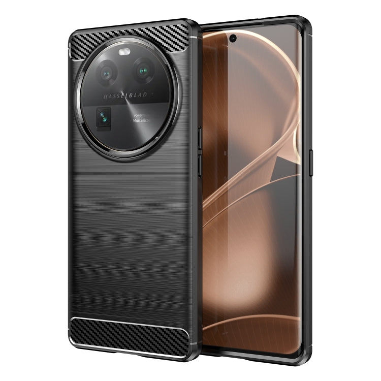 For OPPO Find X6 5G Brushed Texture Carbon Fiber TPU Phone Case