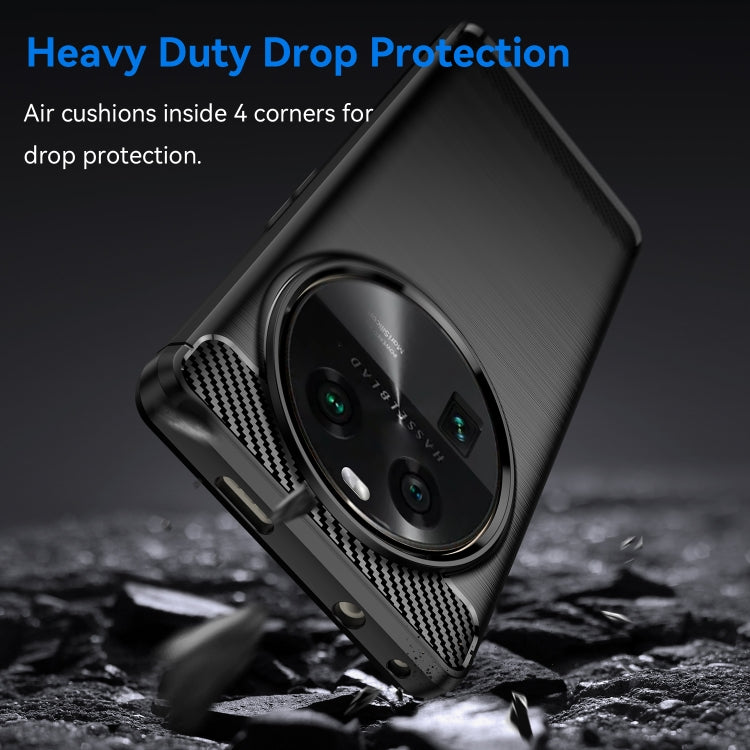 For OPPO Find X6 5G Brushed Texture Carbon Fiber TPU Phone Case