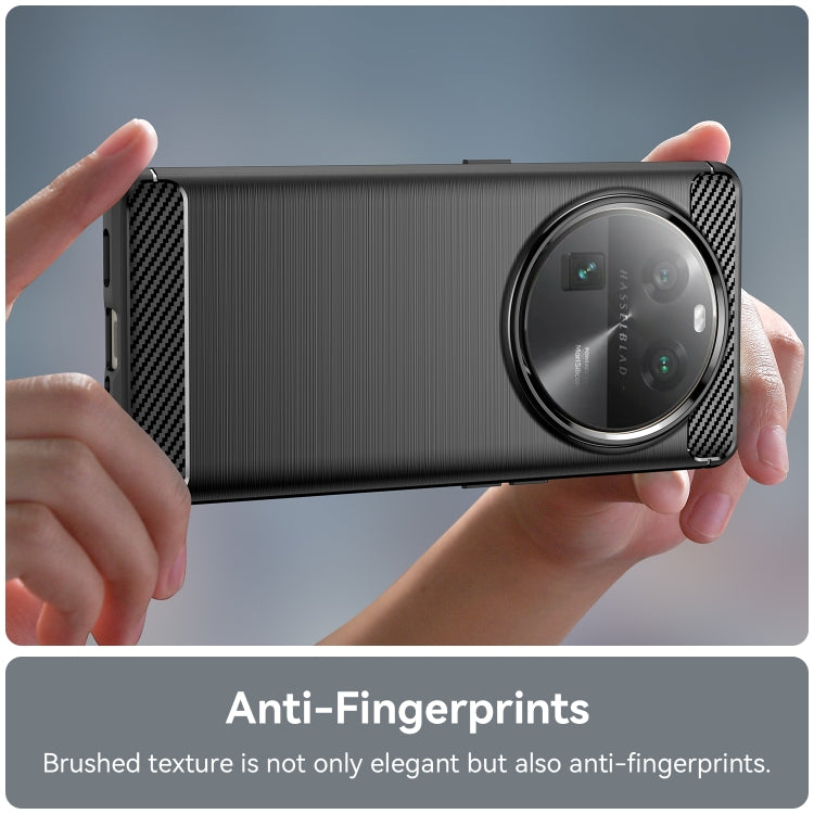 For OPPO Find X6 5G Brushed Texture Carbon Fiber TPU Phone Case