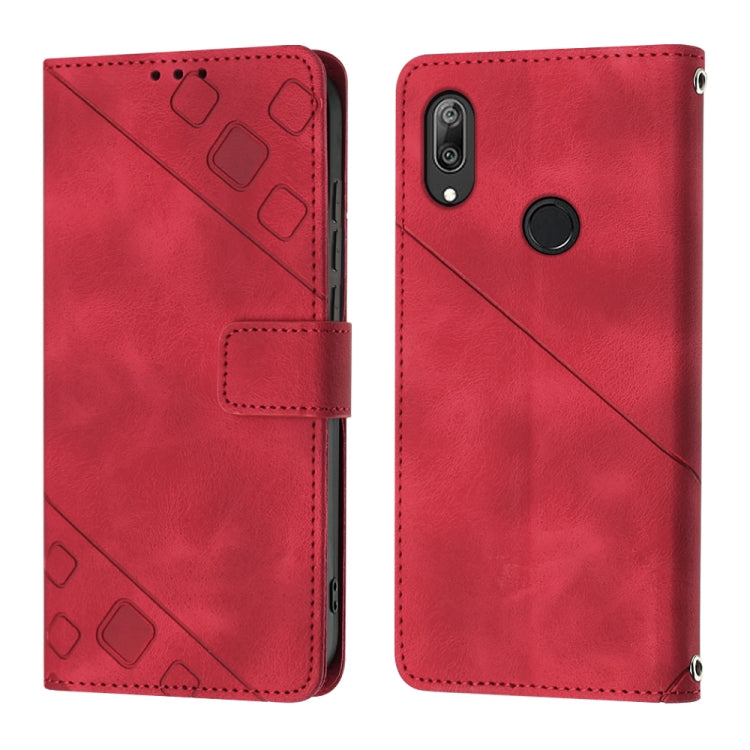 For Honor 10 Lite / Huawei P smart 2019 Skin-feel Embossed Leather Phone Case