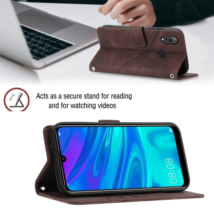 For Honor 10X Lite Skin-feel Embossed Leather Phone Case