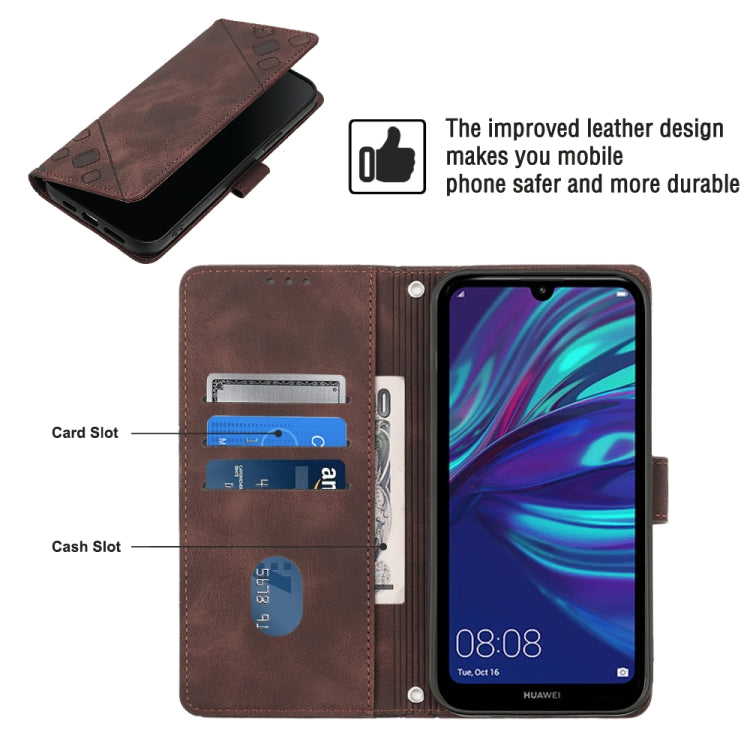 For Honor 10X Lite Skin-feel Embossed Leather Phone Case