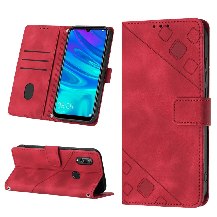 For Honor 10X Lite Skin-feel Embossed Leather Phone Case
