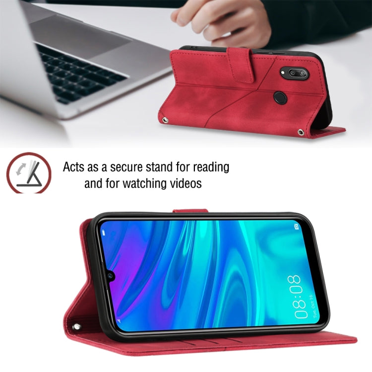 For Honor 10X Lite Skin-feel Embossed Leather Phone Case