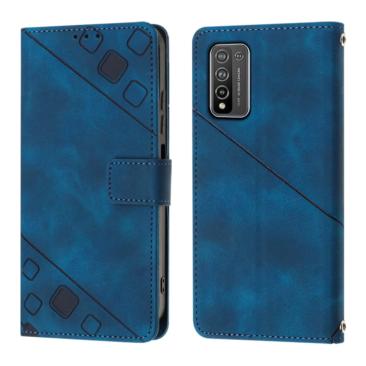 For Honor 10X Lite Skin-feel Embossed Leather Phone Case