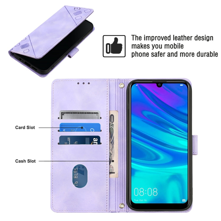 For Honor 10X Lite Skin-feel Embossed Leather Phone Case