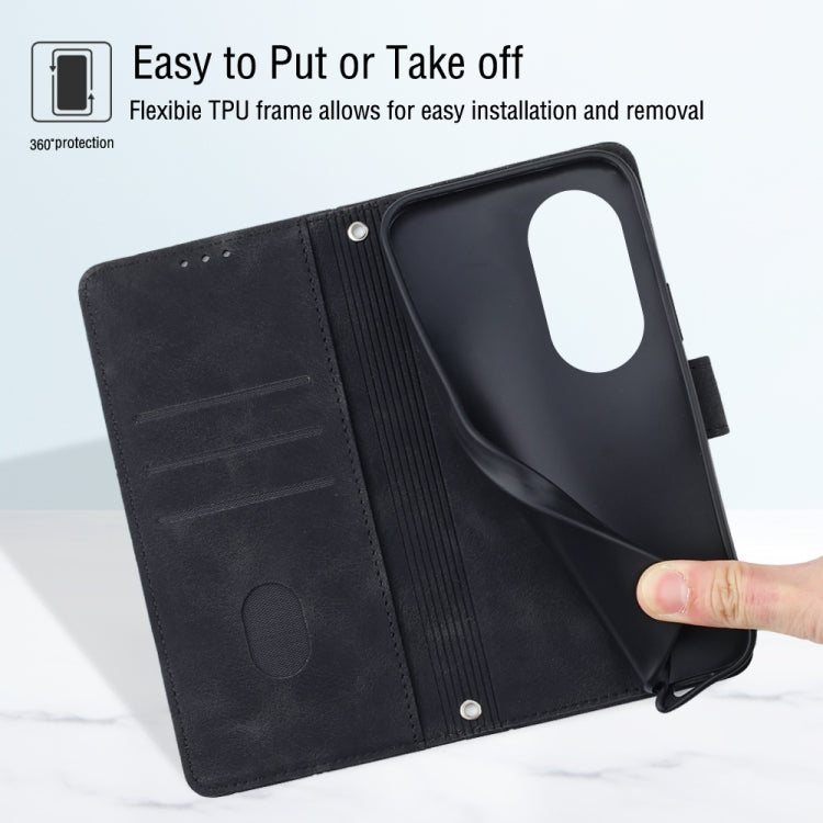 For Honor 70 Skin-feel Embossed Leather Phone Case