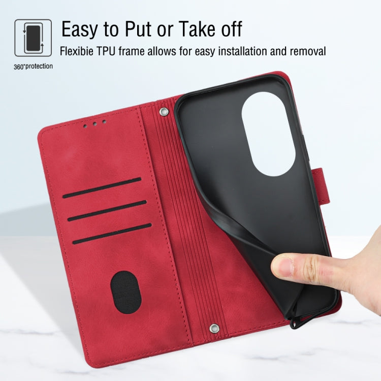 For Honor 70 Skin-feel Embossed Leather Phone Case