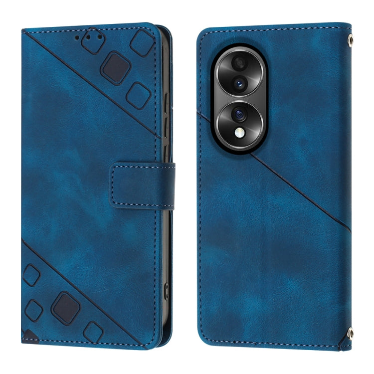For Honor 70 Skin-feel Embossed Leather Phone Case