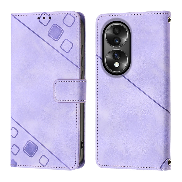 For Honor 70 Skin-feel Embossed Leather Phone Case
