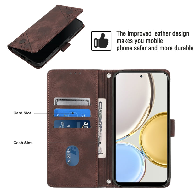 For Honor Magic4 Lite/X30/X9 4G/5G/X40 GT Skin-feel Embossed Leather Phone Case