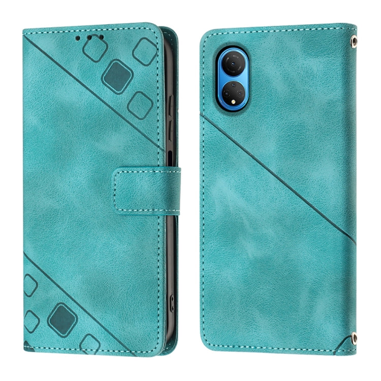 For Honor X7 4G/Play 30 Plus Skin-feel Embossed Leather Phone Case