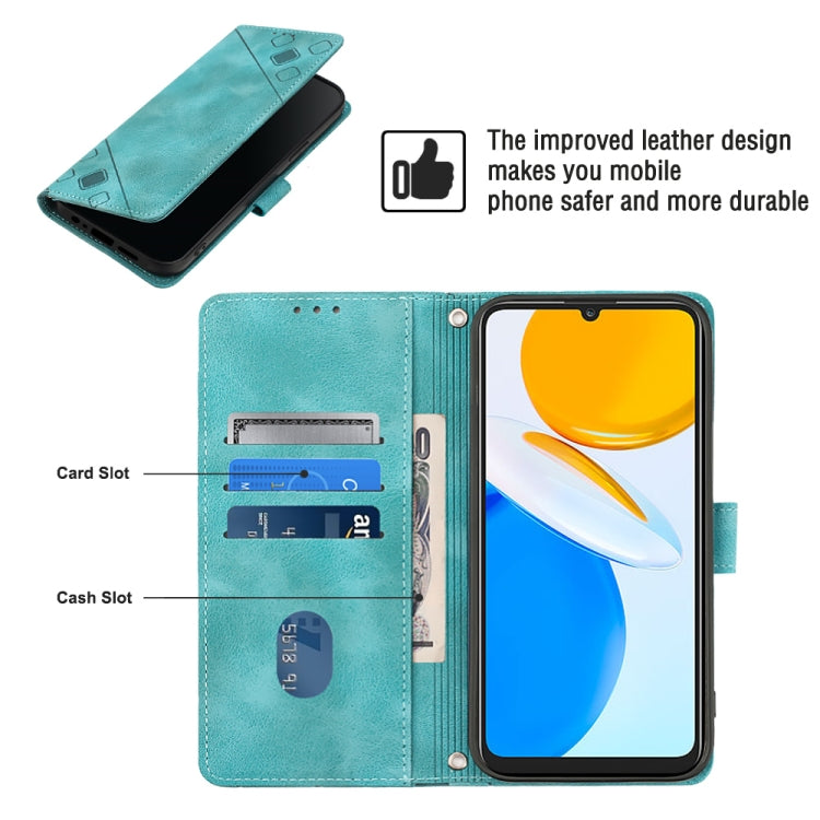 For Honor X7 4G/Play 30 Plus Skin-feel Embossed Leather Phone Case