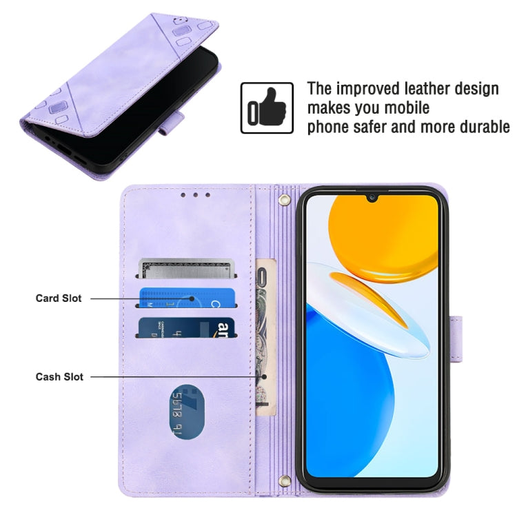 For Honor X7 4G/Play 30 Plus Skin-feel Embossed Leather Phone Case