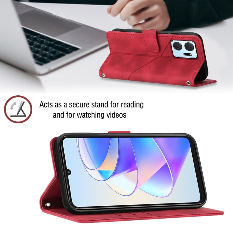 For Honor X7a 4G Global Skin-feel Embossed Leather Phone Case