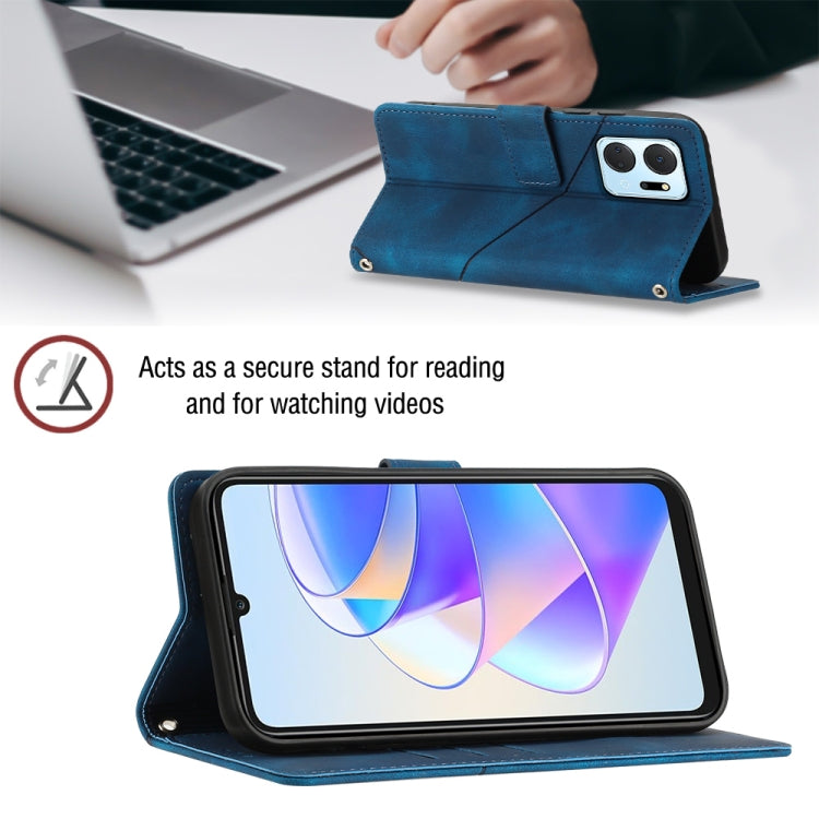 For Honor X7a 4G Global Skin-feel Embossed Leather Phone Case