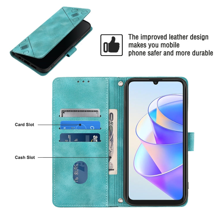 For Honor X7a 4G Global Skin-feel Embossed Leather Phone Case