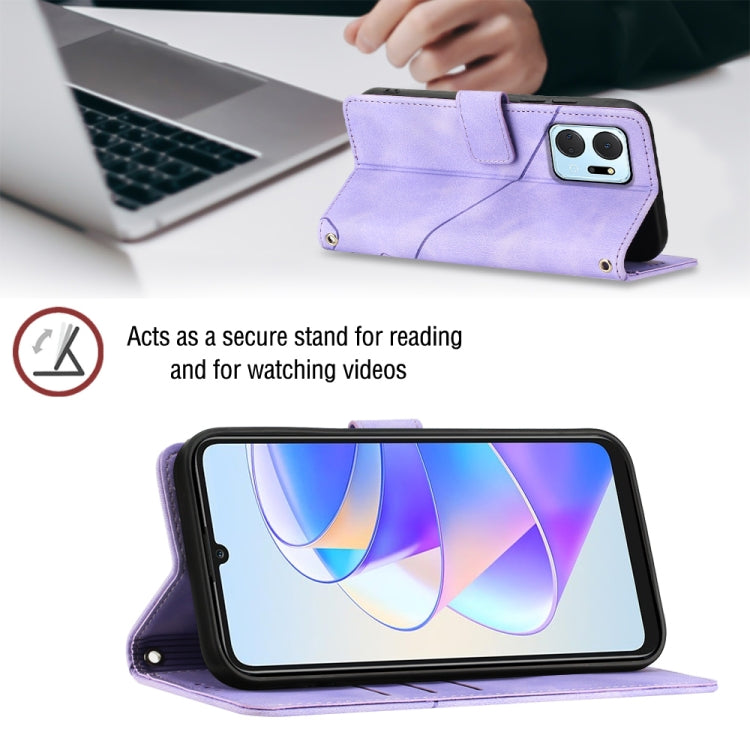 For Honor X7a 4G Global Skin-feel Embossed Leather Phone Case