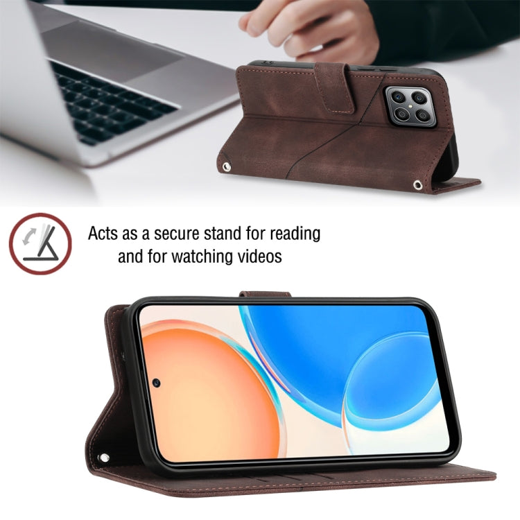 For Honor X8 4G Skin-feel Embossed Leather Phone Case