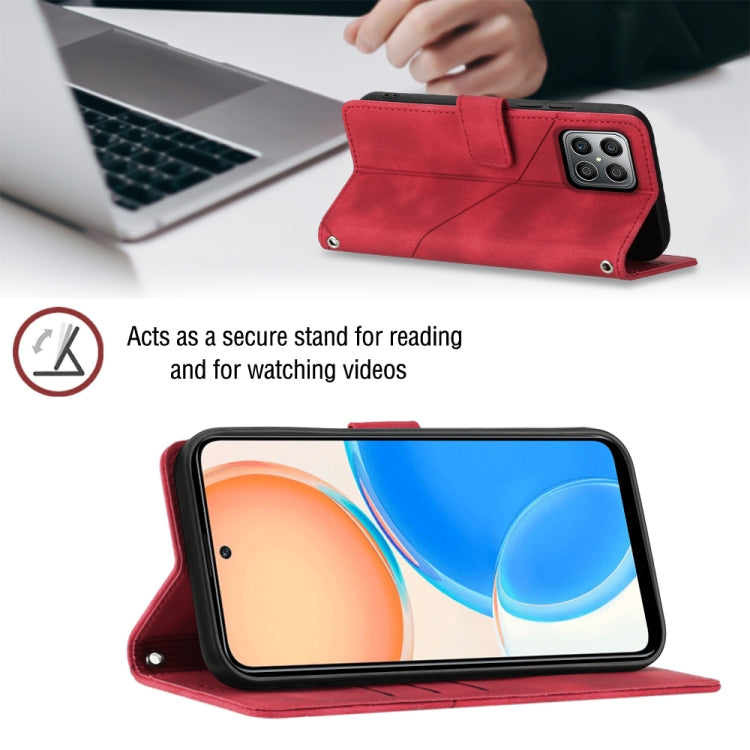 For Honor X8 4G Skin-feel Embossed Leather Phone Case