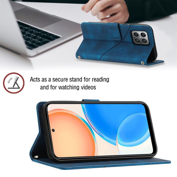 For Honor X8 4G Skin-feel Embossed Leather Phone Case