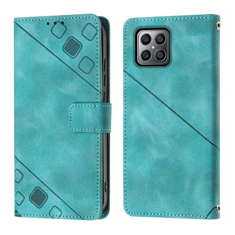 For Honor X8 4G Skin-feel Embossed Leather Phone Case