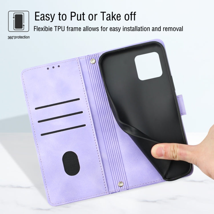 For Honor X8 4G Skin-feel Embossed Leather Phone Case