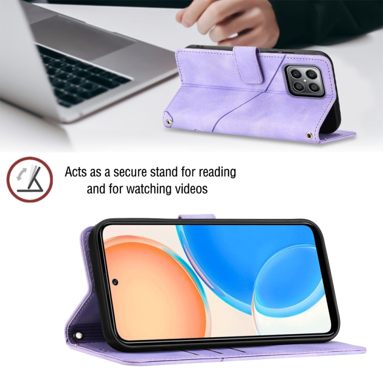 For Honor X8 4G Skin-feel Embossed Leather Phone Case