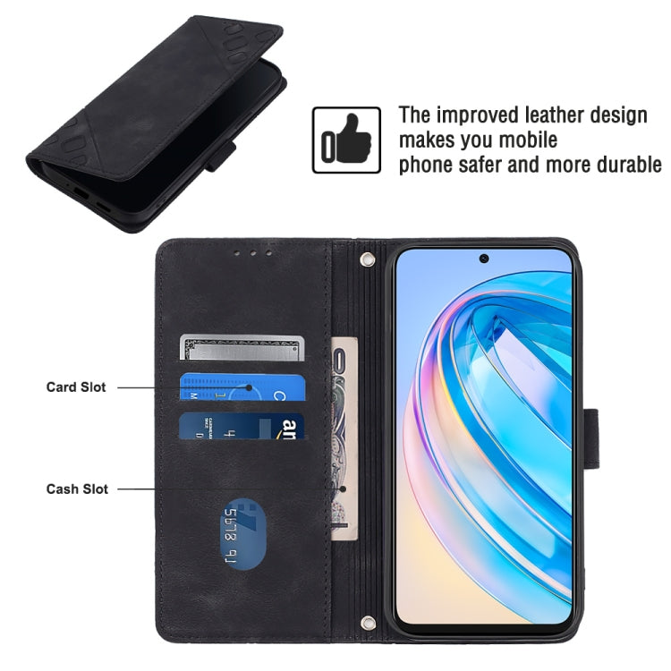 For Honor X8a 4G Global Skin-feel Embossed Leather Phone Case