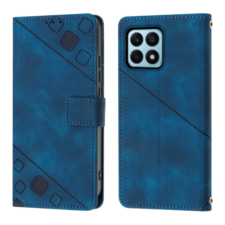 For Honor X8a 4G Global Skin-feel Embossed Leather Phone Case