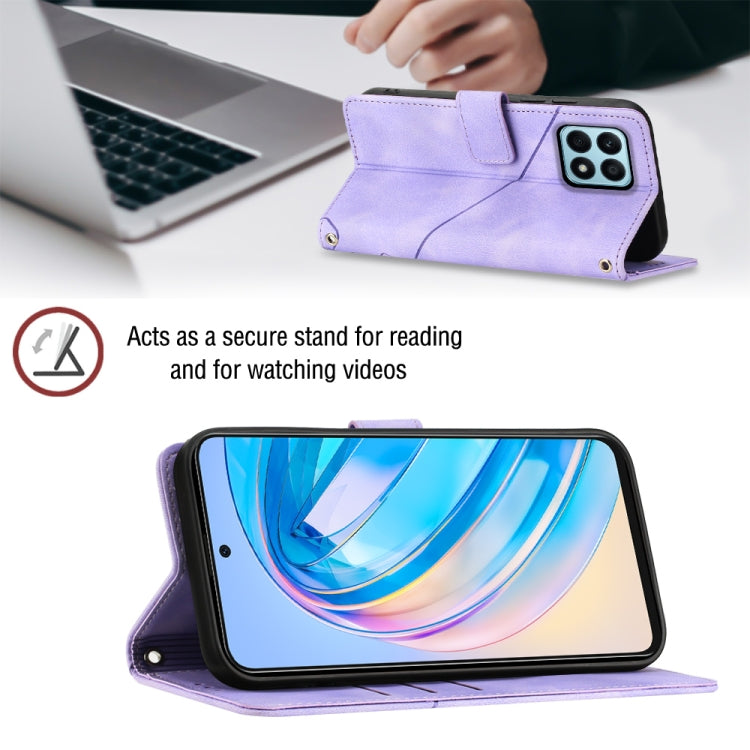 For Honor X8a 4G Global Skin-feel Embossed Leather Phone Case