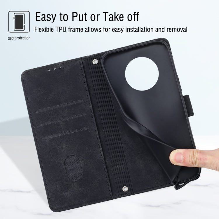 For Honor X9a 5G/Magic5 Lite Skin-feel Embossed Leather Phone Case