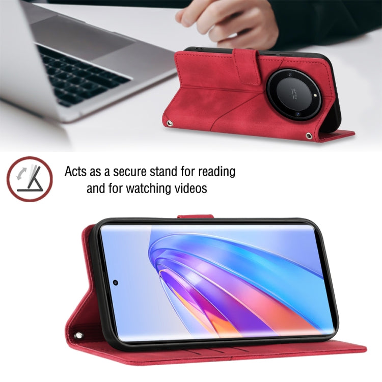 For Honor X9a 5G/Magic5 Lite Skin-feel Embossed Leather Phone Case