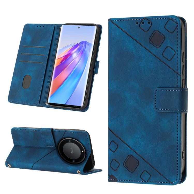 For Honor X9a 5G/Magic5 Lite Skin-feel Embossed Leather Phone Case