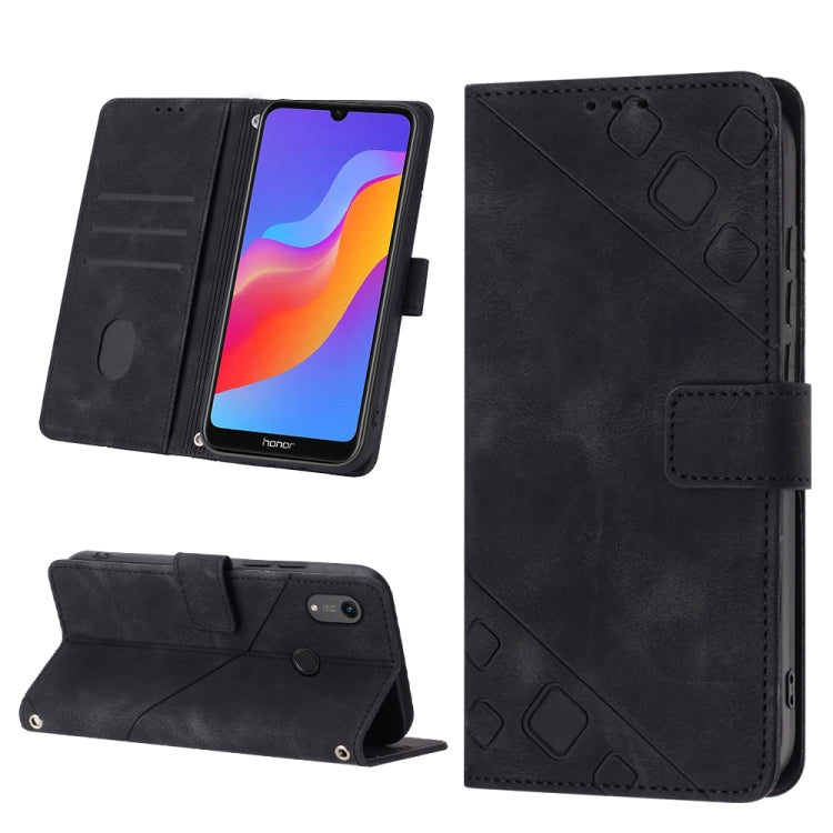 Skin-feel Embossed Leather Phone Case For Honor 8A/Y6 Pro 2019/Play 8A/8A Pro/8A 2020/8A Prime/Huawei Enjoy 9e/Huawei Y6 2019/Y6s 2019