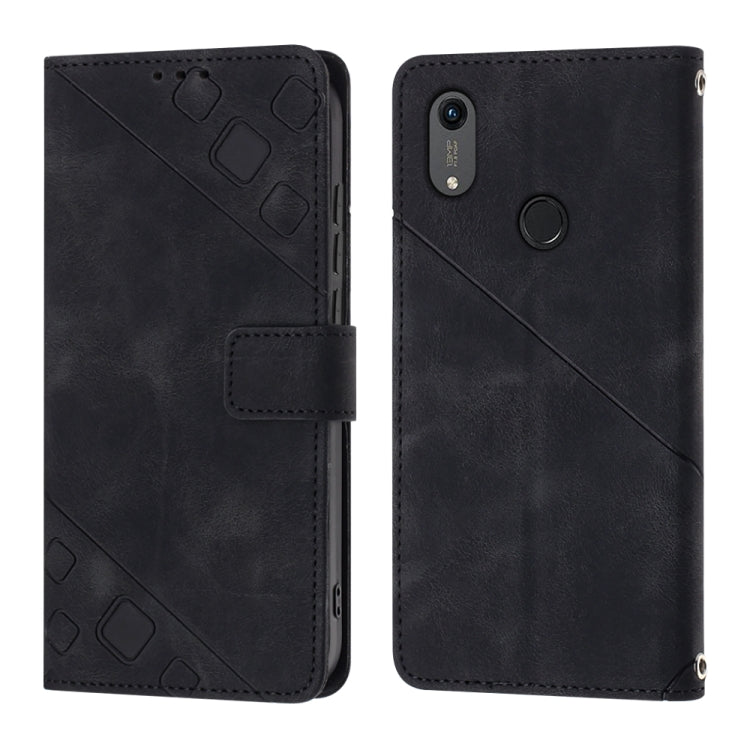 Skin-feel Embossed Leather Phone Case For Honor 8A/Y6 Pro 2019/Play 8A/8A Pro/8A 2020/8A Prime/Huawei Enjoy 9e/Huawei Y6 2019/Y6s 2019