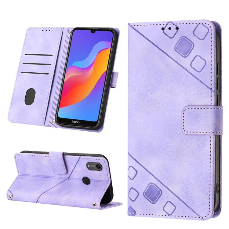Skin-feel Embossed Leather Phone Case For Honor 8A/Y6 Pro 2019/Play 8A/8A Pro/8A 2020/8A Prime/Huawei Enjoy 9e/Huawei Y6 2019/Y6s 2019