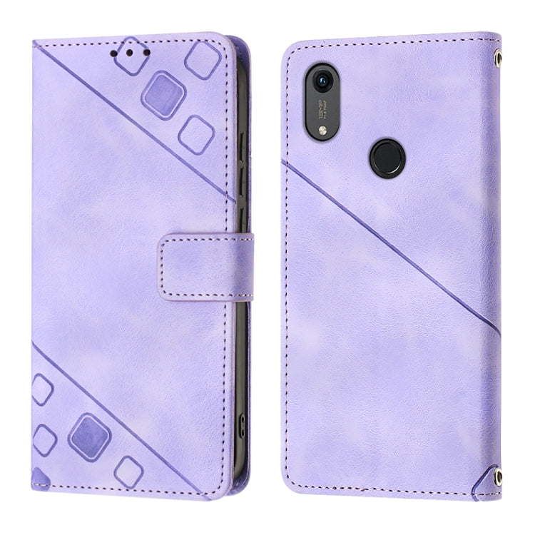 Skin-feel Embossed Leather Phone Case For Honor 8A/Y6 Pro 2019/Play 8A/8A Pro/8A 2020/8A Prime/Huawei Enjoy 9e/Huawei Y6 2019/Y6s 2019