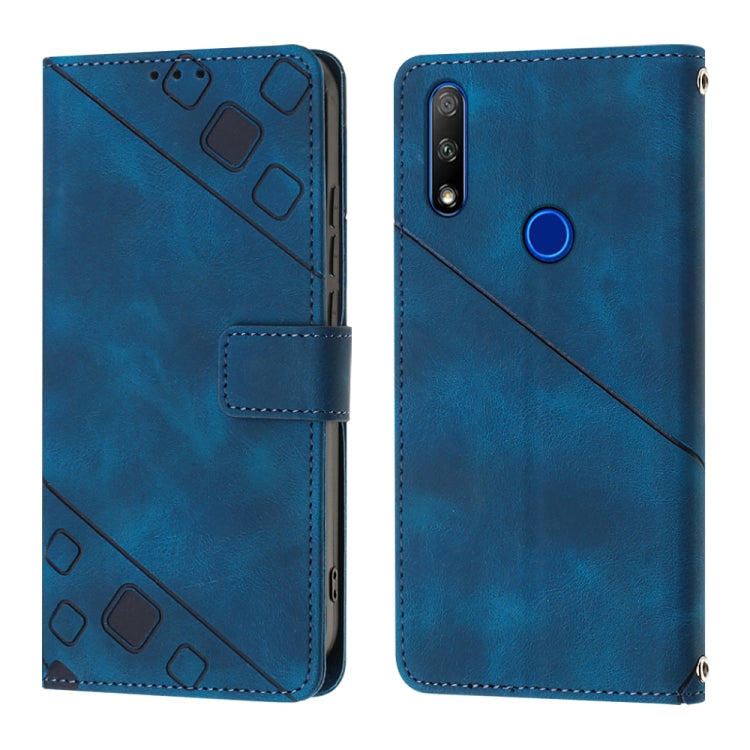 Skin-feel Embossed Leather Phone Case For Honor 9X Global/Huawei P Smart Z/Y9 Prime 2019/Enjoy 10 Plus