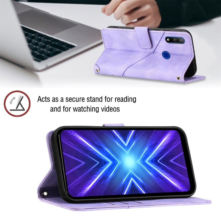 Skin-feel Embossed Leather Phone Case For Honor 9X Global/Huawei P Smart Z/Y9 Prime 2019/Enjoy 10 Plus