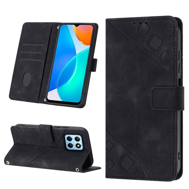 For Honor X6 / X8 5G Skin-feel Embossed Leather Phone Case
