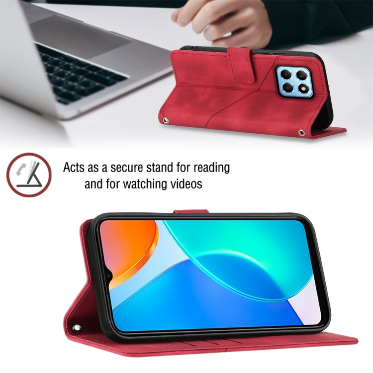 For Honor X6 / X8 5G Skin-feel Embossed Leather Phone Case