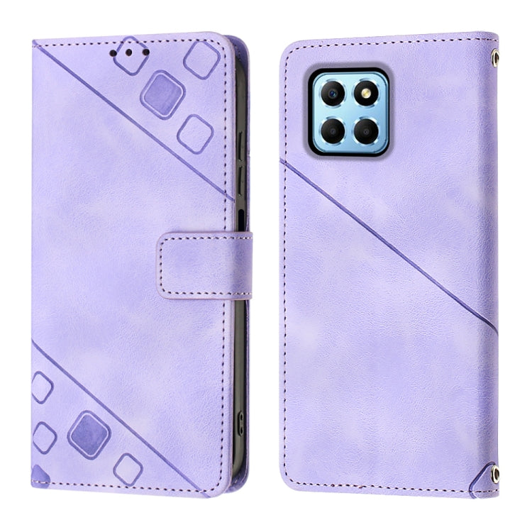 For Honor X6 / X8 5G Skin-feel Embossed Leather Phone Case