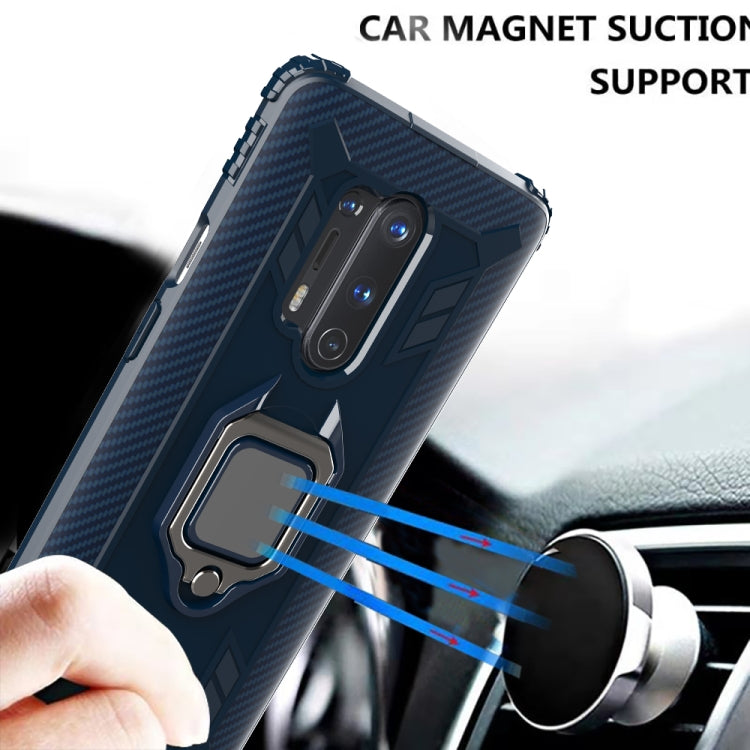 For OnePlus 8 Pro Carbon Fiber Protective Case with 360 Degree Rotating Ring Holder