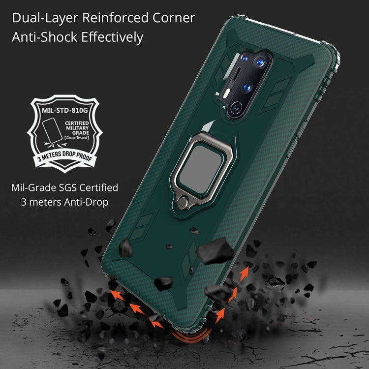 For OnePlus 8 Pro Carbon Fiber Protective Case with 360 Degree Rotating Ring Holder