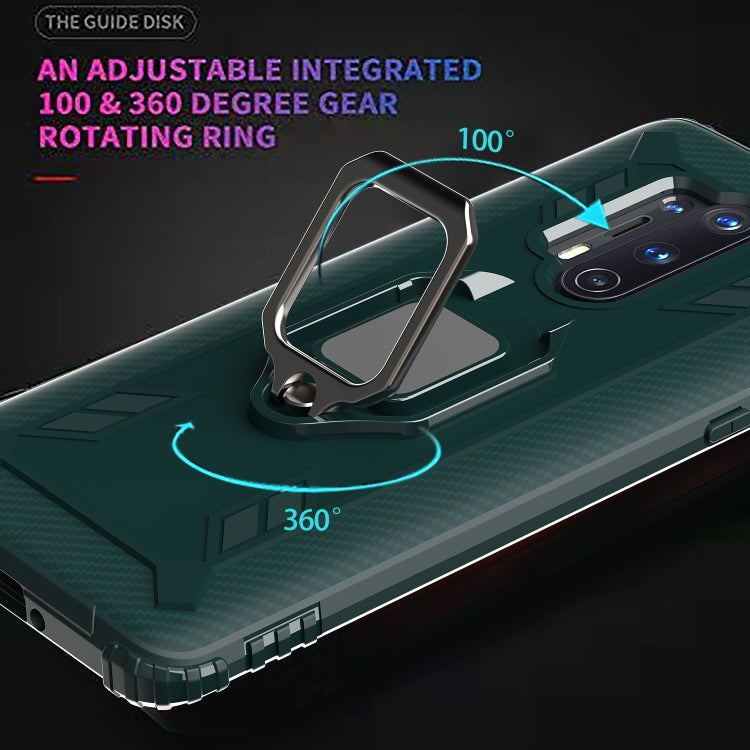 For OnePlus 8 Pro Carbon Fiber Protective Case with 360 Degree Rotating Ring Holder