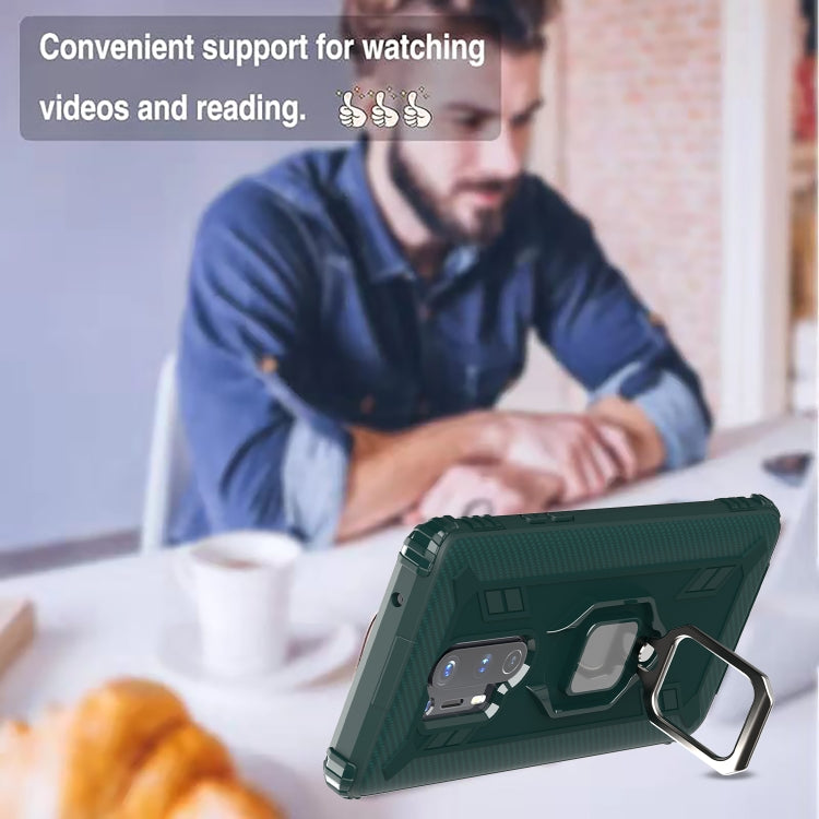 For OnePlus 8 Pro Carbon Fiber Protective Case with 360 Degree Rotating Ring Holder