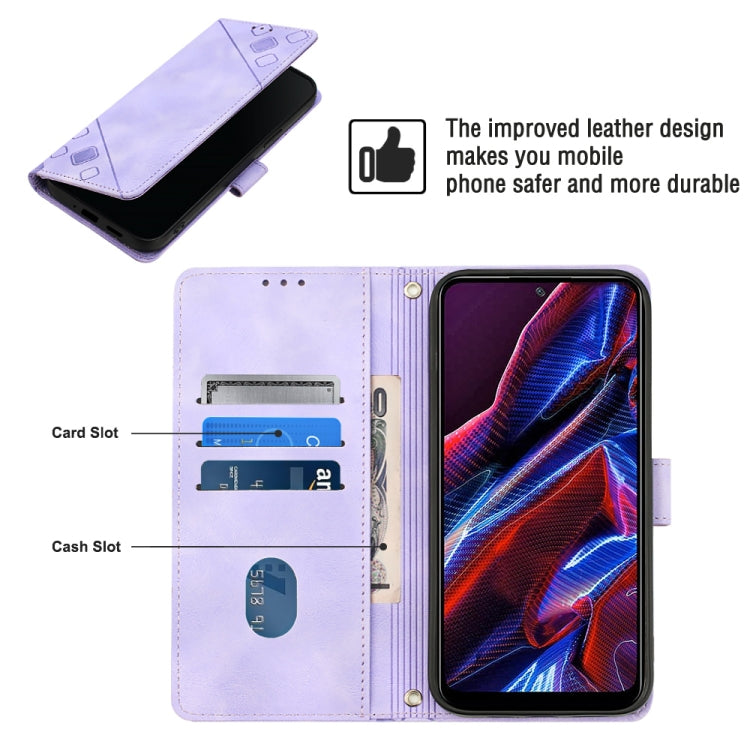 Skin-feel Embossed Leather Phone Case For Xiaomi Poco X5 5G/Redmi Note 12 China/Redmi Note 12 Global